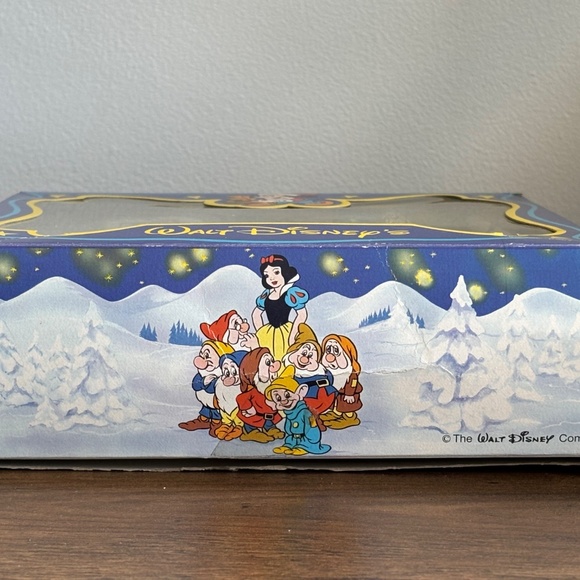 VINTAGE Walt DISNEY Company SNOW WHITE 7 DWARVES Set 5 Glass Ball Ornaments BOX - Picture 8 of 11
